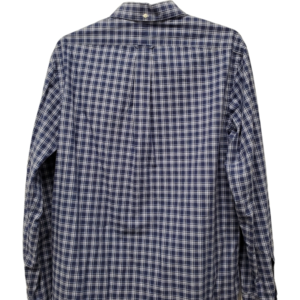Ralph Lauren Men's Long Sleeve Button Down Shirt Pocket Blue Plaid Cotton XL - Picture 6 of 16